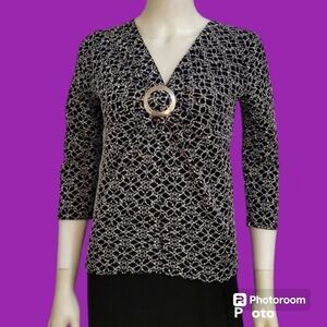 3/$30 JOSEPHINE CHAUS Floral Embroidered Cinch Fitted Cropped Witchy Blouse